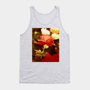 Single Rose Bloom In Gothic Tank Top